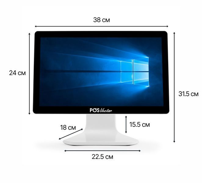 Потужний POS-термінал POS Vector Fabian 15.6&rdquo; Full HD  8/128 ГБ. Сенсорний ПОС термінал на Windows