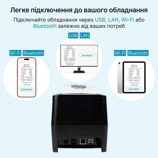 Принтер чеків чекодрук з автообрізачем POS Vector E803ALL на 80 мм