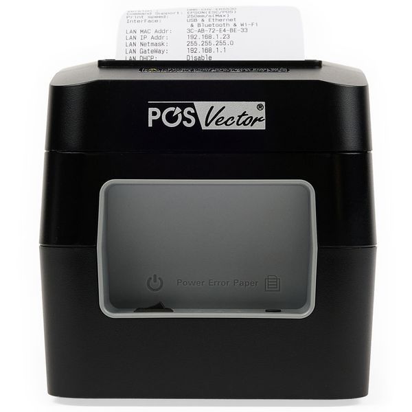 Принтер чеков с автообрезчиком POS Vector E803ALL на 80 мм (USB, LAN, Wi-Fi, Bluetooth)